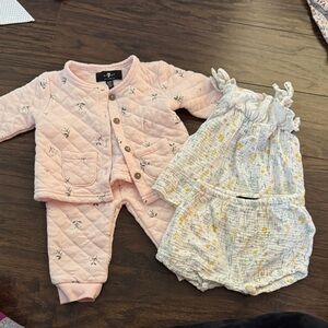 7 For All Mankind Pink and White Kids Matching Set